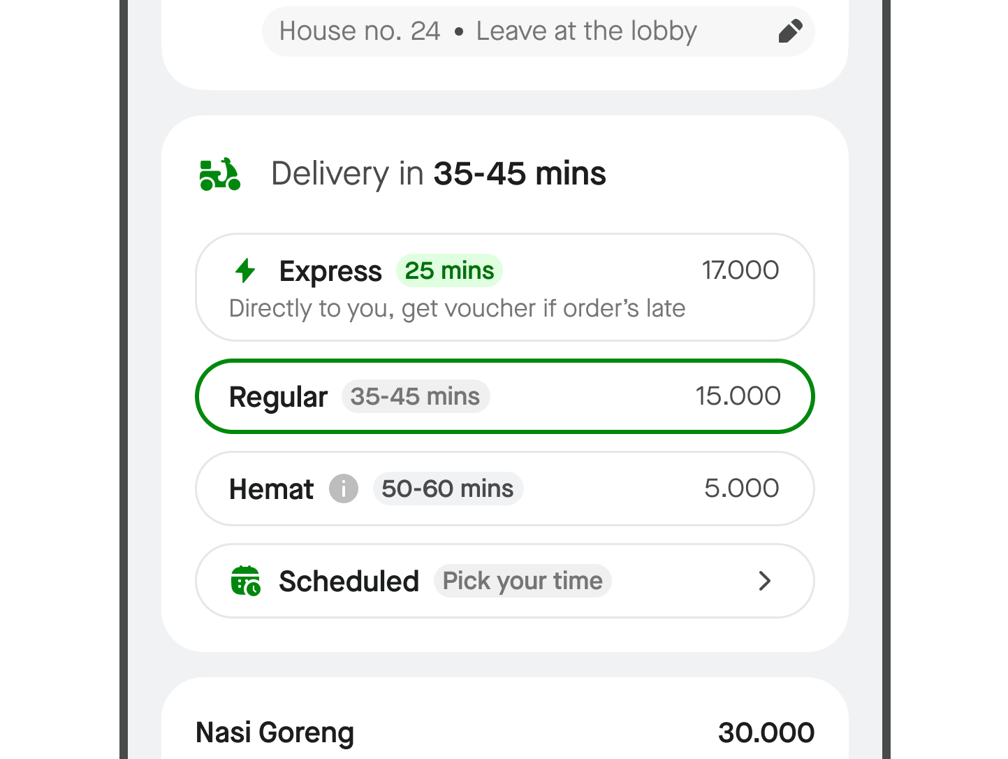Variant B — Vertical delivery options